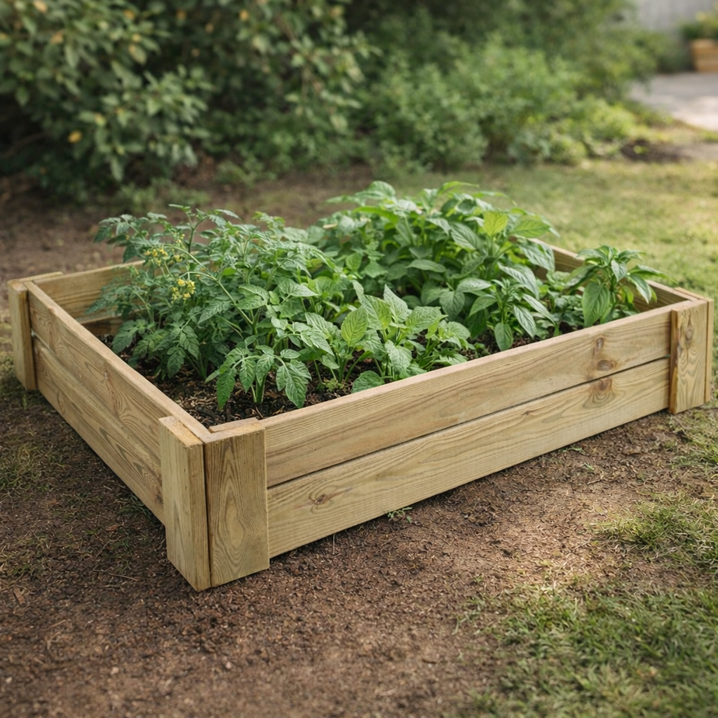 Cajón De Cultivo Kaira. Altura De 20 Cm. Sin Base. Vidahuerto 120x120x20 Cm._3