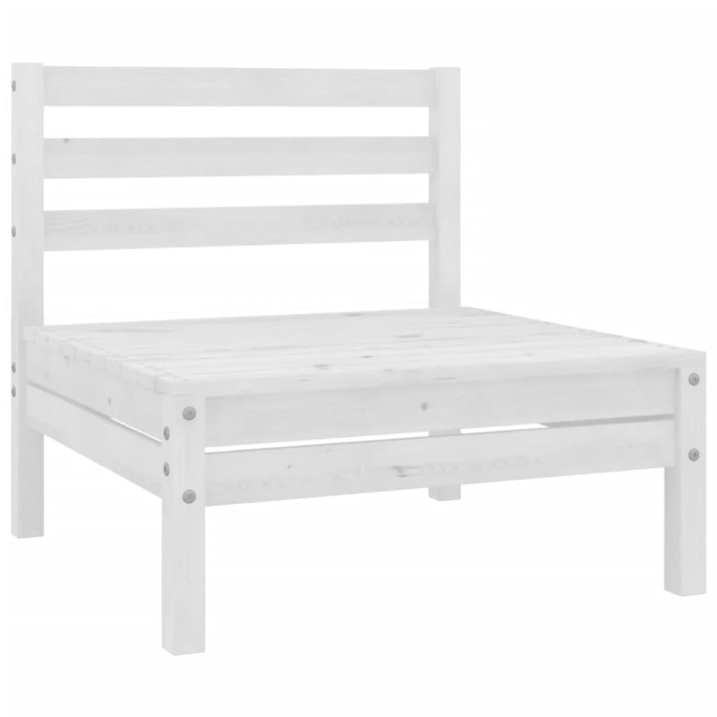 Vidaxl Juego De Muebles De Jardín 9 Piezas Madera Maciza Pino Blanco_3