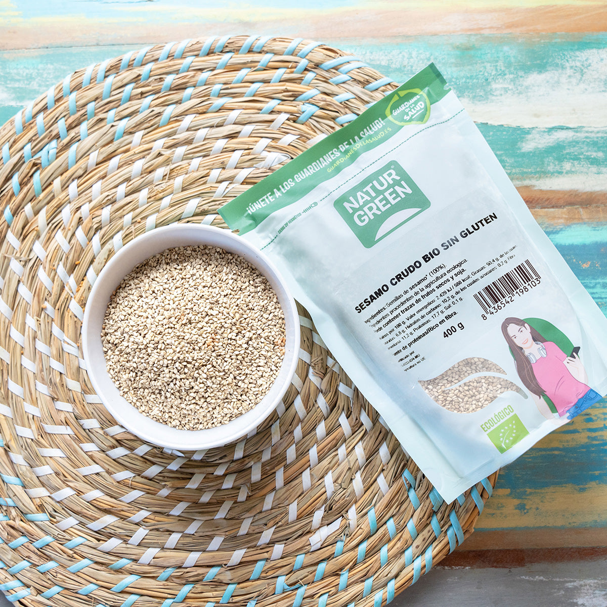 Sementes de sésamo cruas biológicas, NaturGreen, 400 g