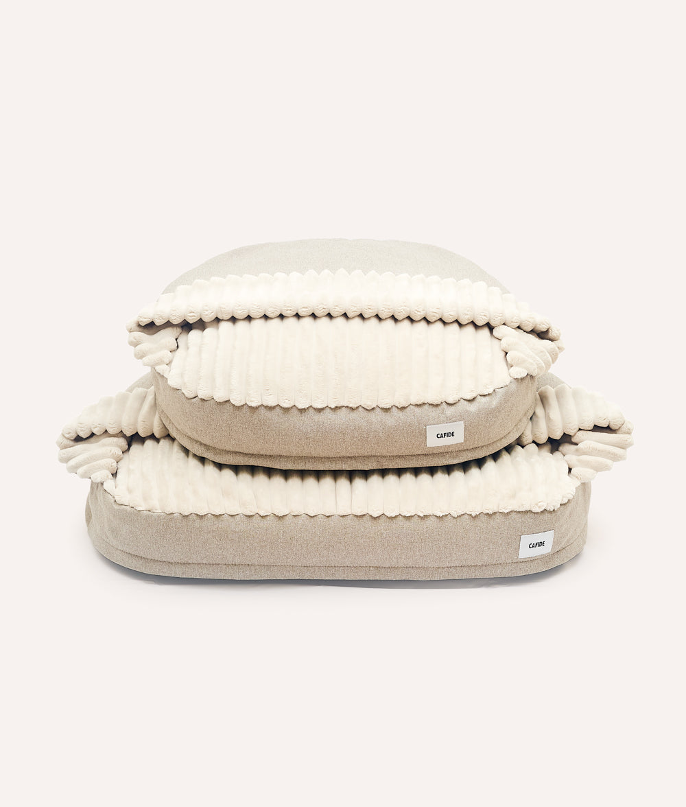 Cafide Cama Con Capucha Para Perro Con Tejido Chenilla Beige. Modelo Maso. Talla S (50x60x10 Cm)_2
