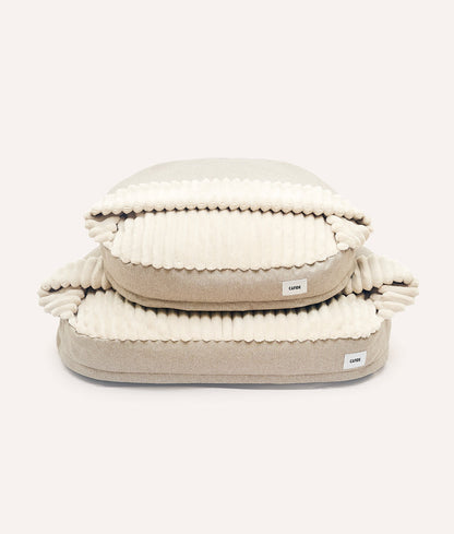 Cafide Cama Con Capucha Para Perro Con Tejido Chenilla Beige. Modelo Maso. Talla M (60x80x10 Cm)_2