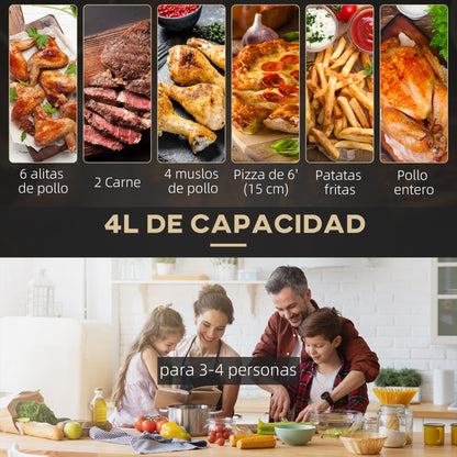 Homcom Freidora De Aire 4l 1300w Con 12 Programas Pantalla Led Temporizador_5