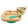 Conjunto De Refeição Para Bebé Em Bambu Natural Com Ventosa Antiderrapante 4 Peças Althea Living Verde Ã¡gua-marinha