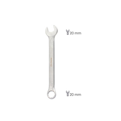 Llave Combinada Plus 20x20 Acero Cromo Vanadio Din 3113. Llave Doble Boca, Llave Fija, Llave Estrella_1
