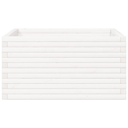 Jardinera De Madera Maciza De Pino Blanca 90x90x46 Cm_4