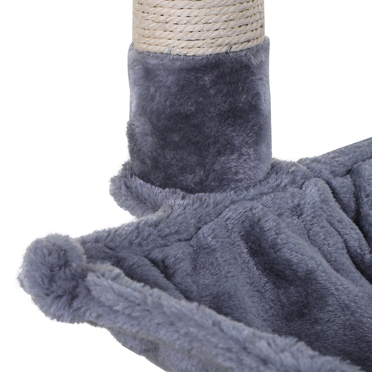 Pawhut Árbol Rascador Para Gatos 50x36x70 Cm Con Hamaca Plataforma Bola Gris_4