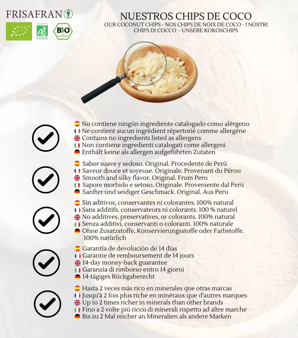 Chips De Coco Ecológicos | Deshidratados | Frisafran 500 G_4