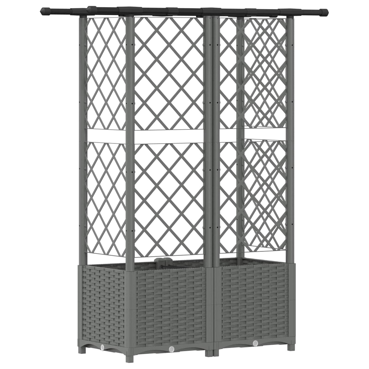 Cama Elevada Con Trellis Y Techo Gris Claro 124 X 40 X 136 Cm_4