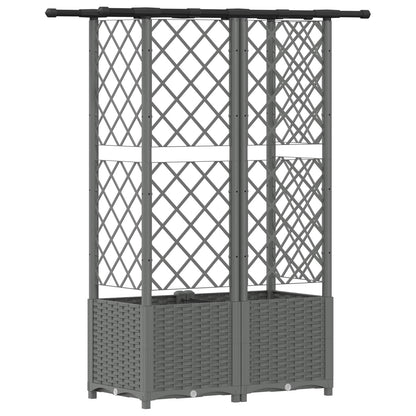 Cama Elevada Con Trellis Y Techo Gris Claro 124 X 40 X 136 Cm_4
