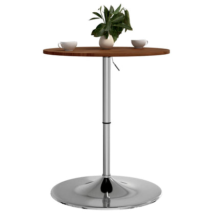 Mesa Alta De Madera Maciza Roble Marrón Oscuro Ø60x89,5 Cm_2