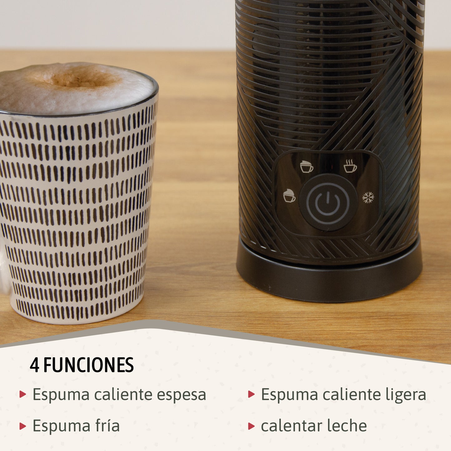 Briebe Elegance Set Cafetera Goteo 10 Tazas Café Filtro Espumador Leche Eléctrico Espuma Fría/caliente, Skt1188blk,negro_4