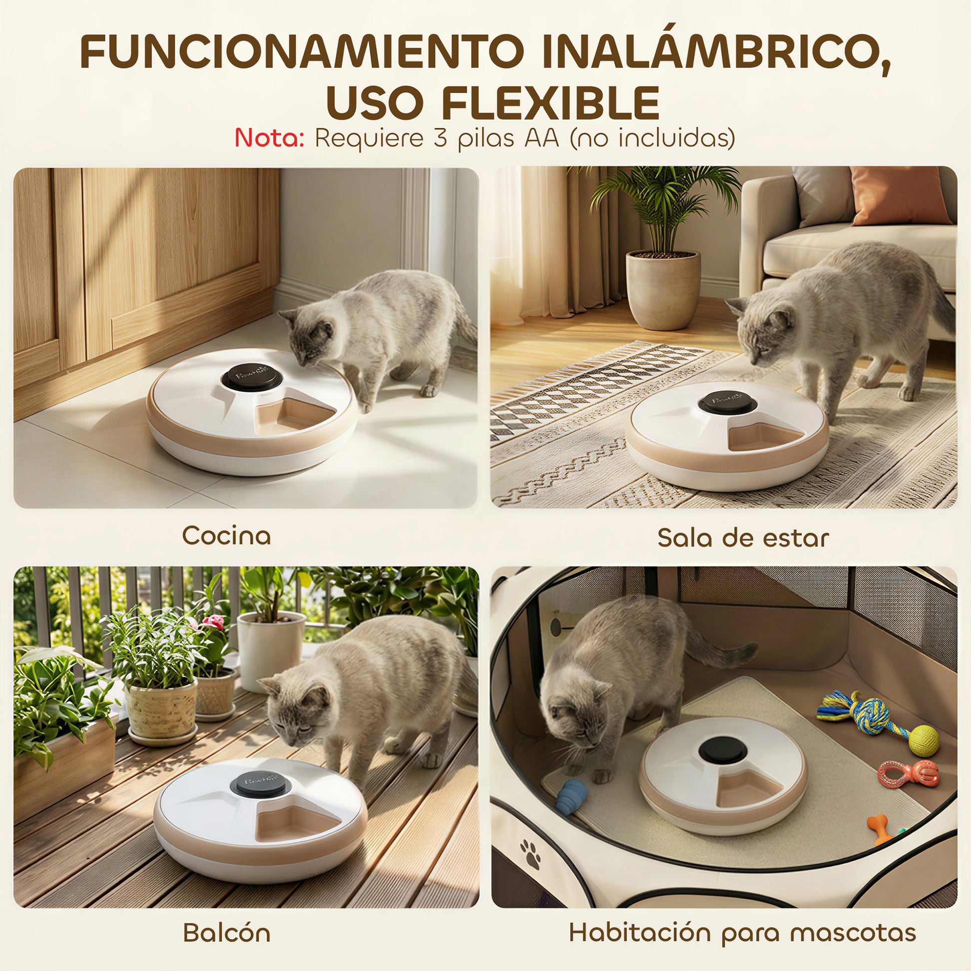 Pawhut Comedero Automático Para Gatos Y Perros Con Temporizador Paquete De Hielo_3