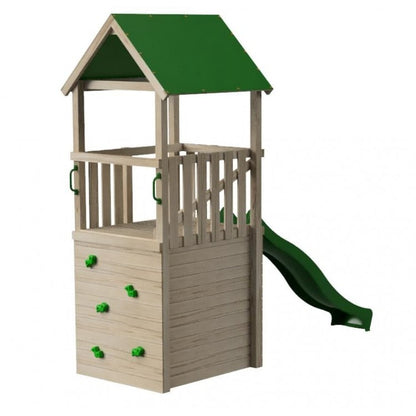 Parque Infantil Masgames Tibidabo L Techo De Lona Casita Con Escalada: Casita En La Base Y Pared De Escalada._0