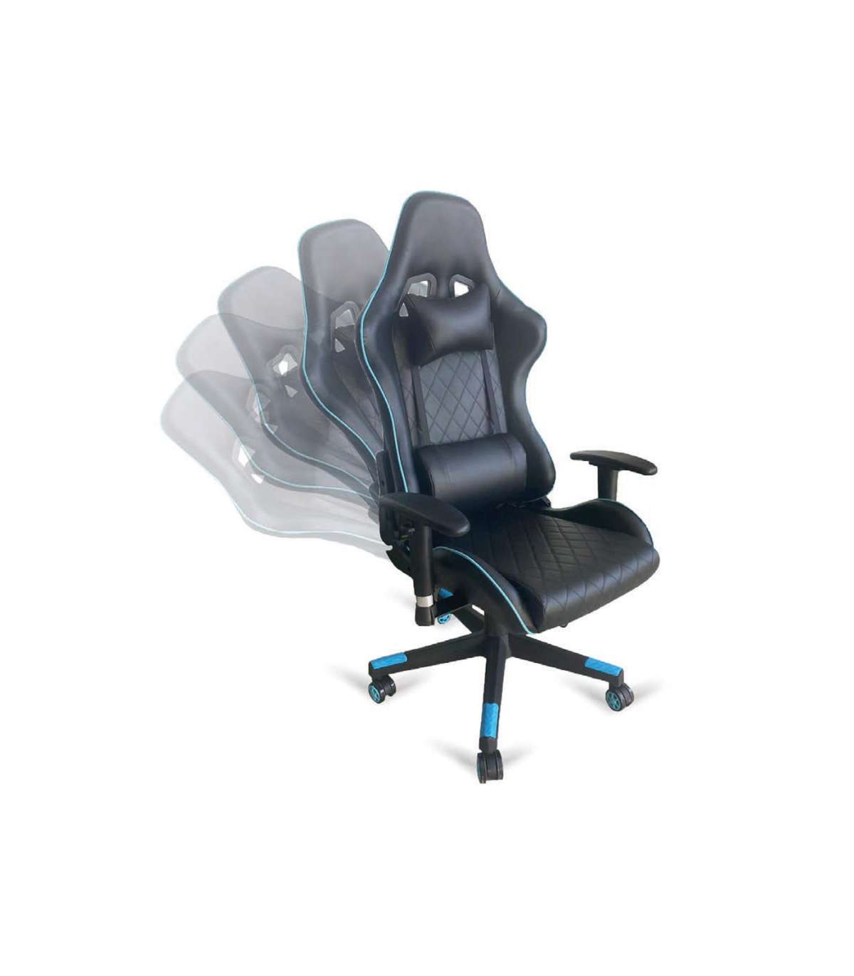 Silla De Oficina Gaming Modelo Matrix Altura Regulable Acabado Negro/azul. 70cm(ancho ) 12_4