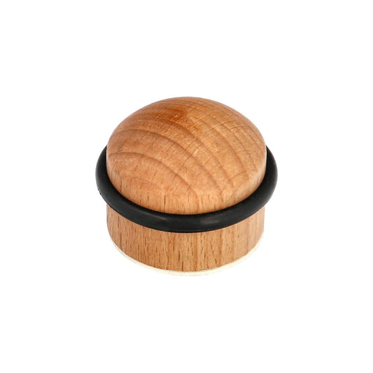 Tope Puerta Atornillable Adhesivo Madera Redondo Roble Claro_0