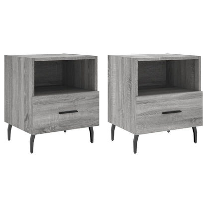Mesitas Noche 2 Uds Madera Ingeniería Gris Sonoma 40x35x47,5 Cm_0