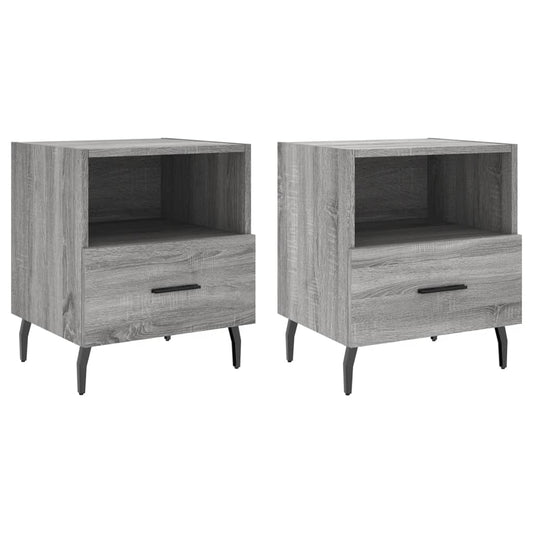Mesitas Noche 2 Uds Madera Ingeniería Gris Sonoma 40x35x47,5 Cm_0