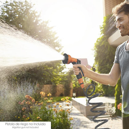 Manguera Riego Jardin Autoenroscable Con Set Riego 15 Metros