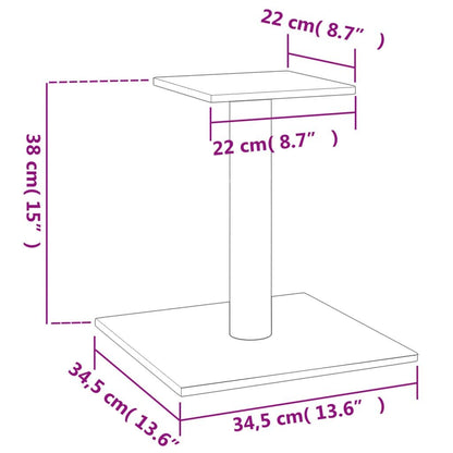 Vidaxl Poste Rascador Para Gatos Con Plataforma Gris Claro 38 Cm_2