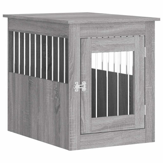 Jaula Para Perros Madera De Ingeniería Gris Sonoma 55x75x65 Cm_0