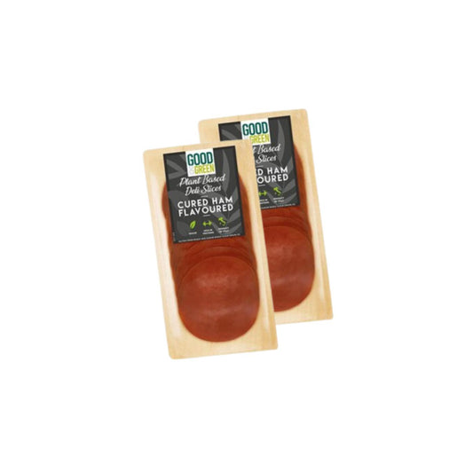 Embalagem de 2 fatias de presunto curado vegan Good&amp;Green, 90 g