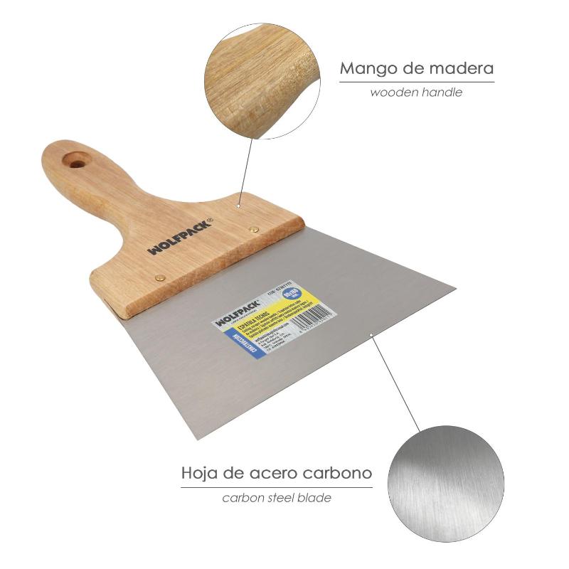 Espatula Techos Mango Madera Hoja Acero 90 X 160 Mm. Espatula Yeso, Espatula Pintor, Espatula Masillas, Espatula Pladur, Etc.