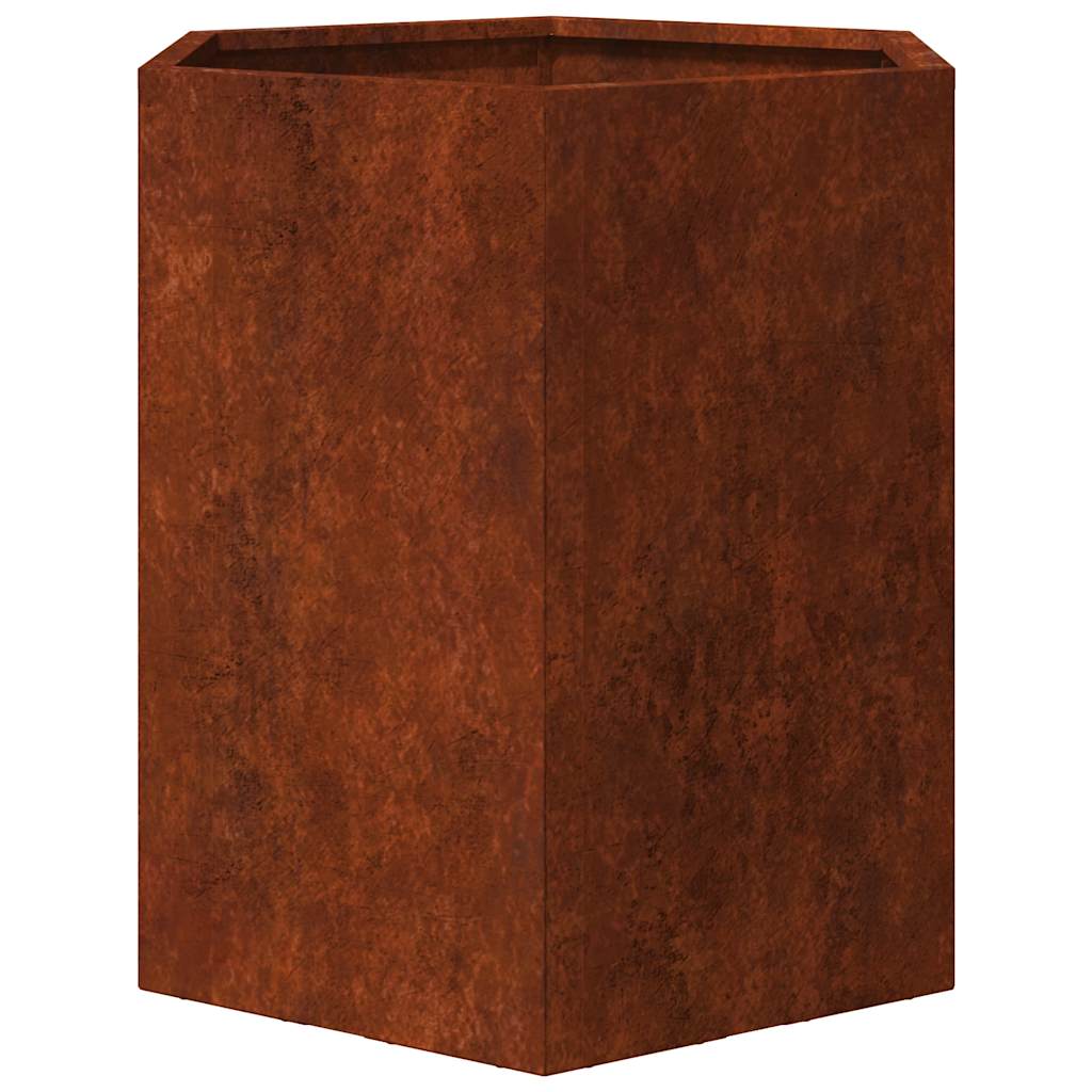 Jardinera De Acero Corten Oxidado 40x40x45 Cm_5