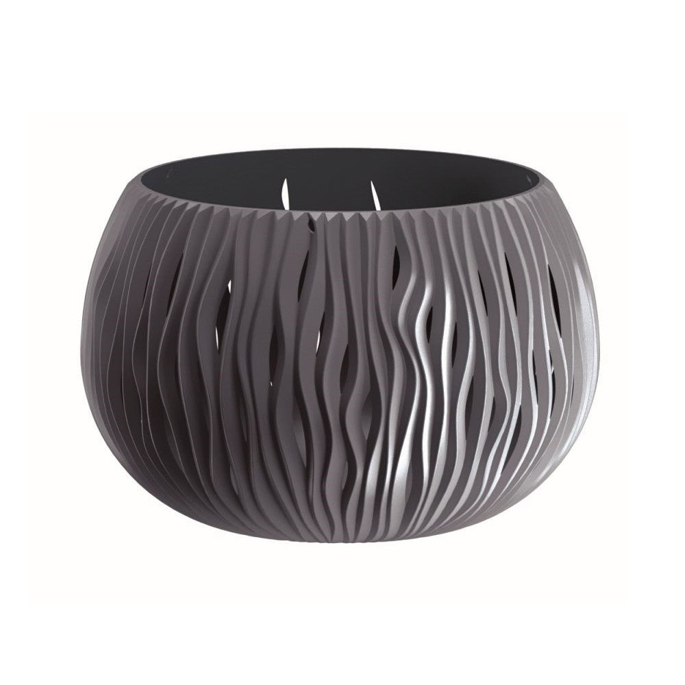 Prosperplast Bowl Sandy De Plástico Con Depósito En Color Antracita, 21,8 (alto) X 37 (ancho) X 37 (profundo) Cms