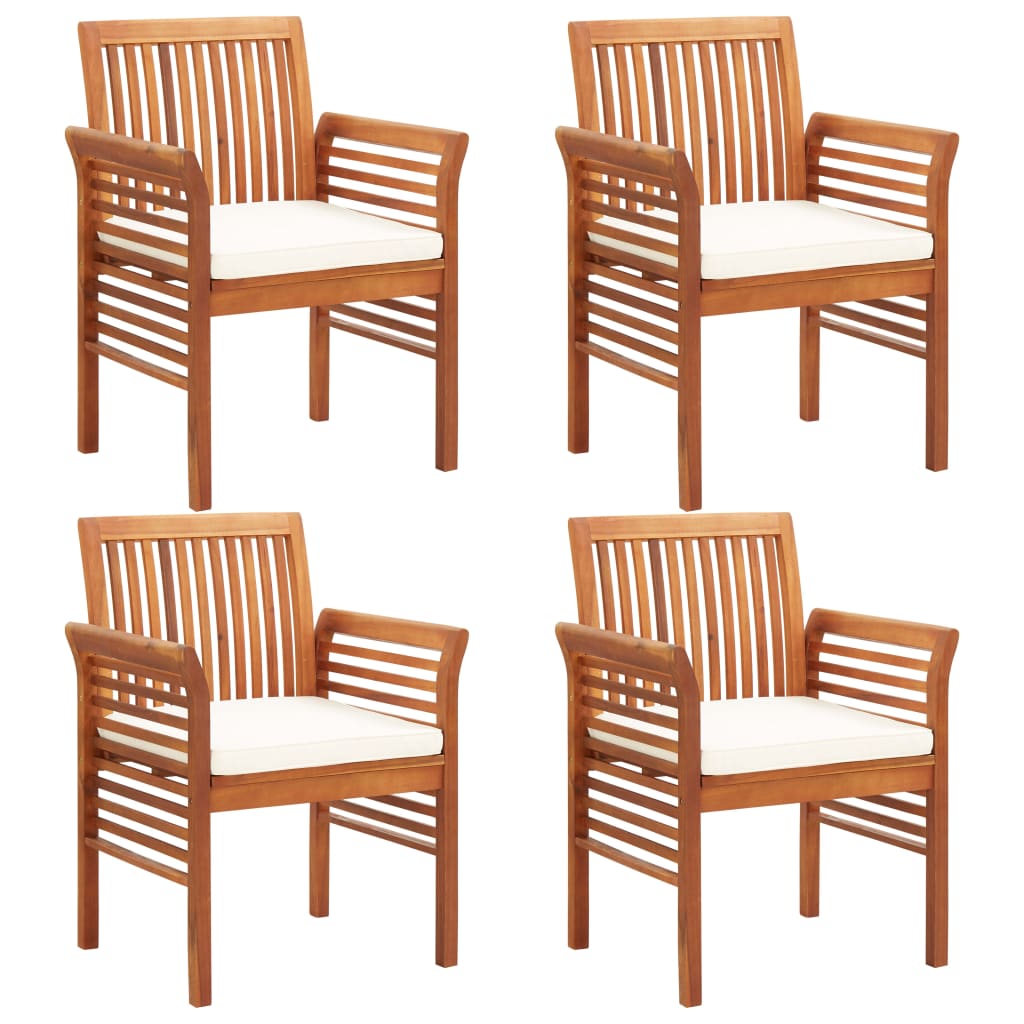 Vidaxl Set Comedor De Jardín 5 Pzas Y Cojines Madera Maciza De Acacia_5