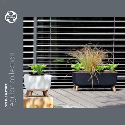 Macetero Color Blanco,sin Depósito , Colección Gracia De 39cm X 39cm X 25,7cm Cm, Capacidad De 21,5 L.