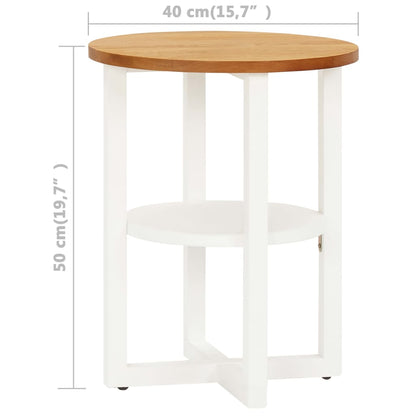 Mesita Auxiliar De Madera De Roble Maciza 40x50 Cm_4