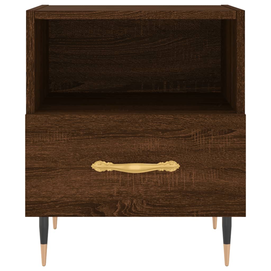 Mesita Noche 2 Uds Madera Ingeniería Marrón Roble 40x35x47,5 Cm_4