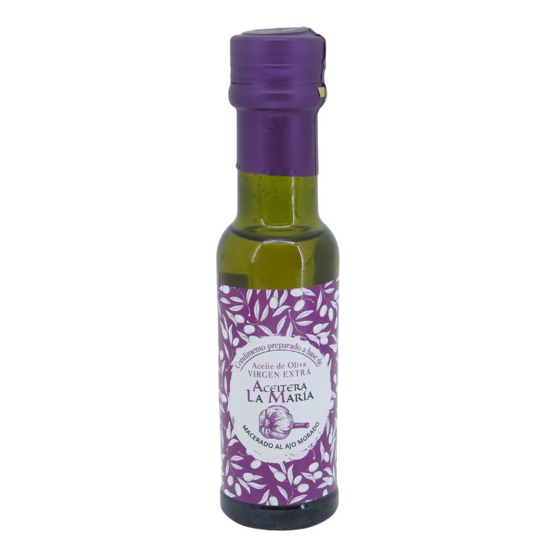 Aceite De Oliva Virgen Extra Macerado Al Ajo Morado 100 Ml Cristal_0