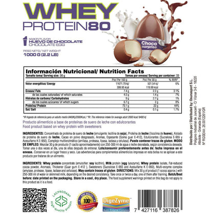 Whey Protein80 - 1kg - Choco Surprise (huevo De Chocolate) - Aumenta La Masa Muscular - Masmusculo_5