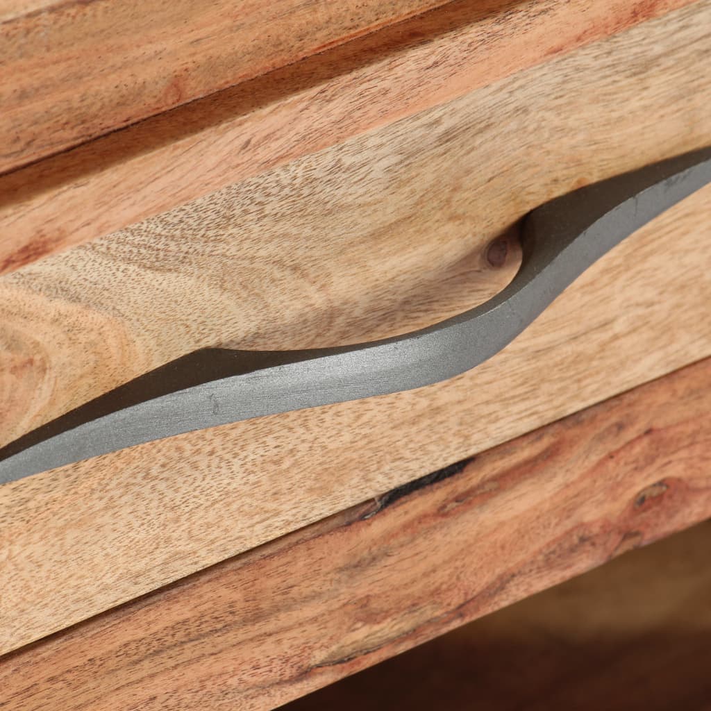 Mesa De Centro De Madera Maciza De Acacia 110x52x45 Cm_4
