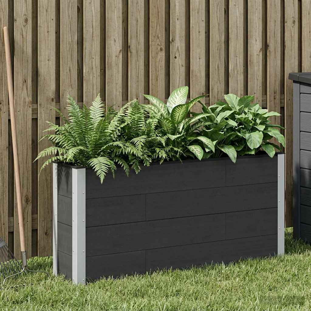 Arriate Elevado Negro 150 X 30 X 72 Cm Wpc Y Aluminio_1