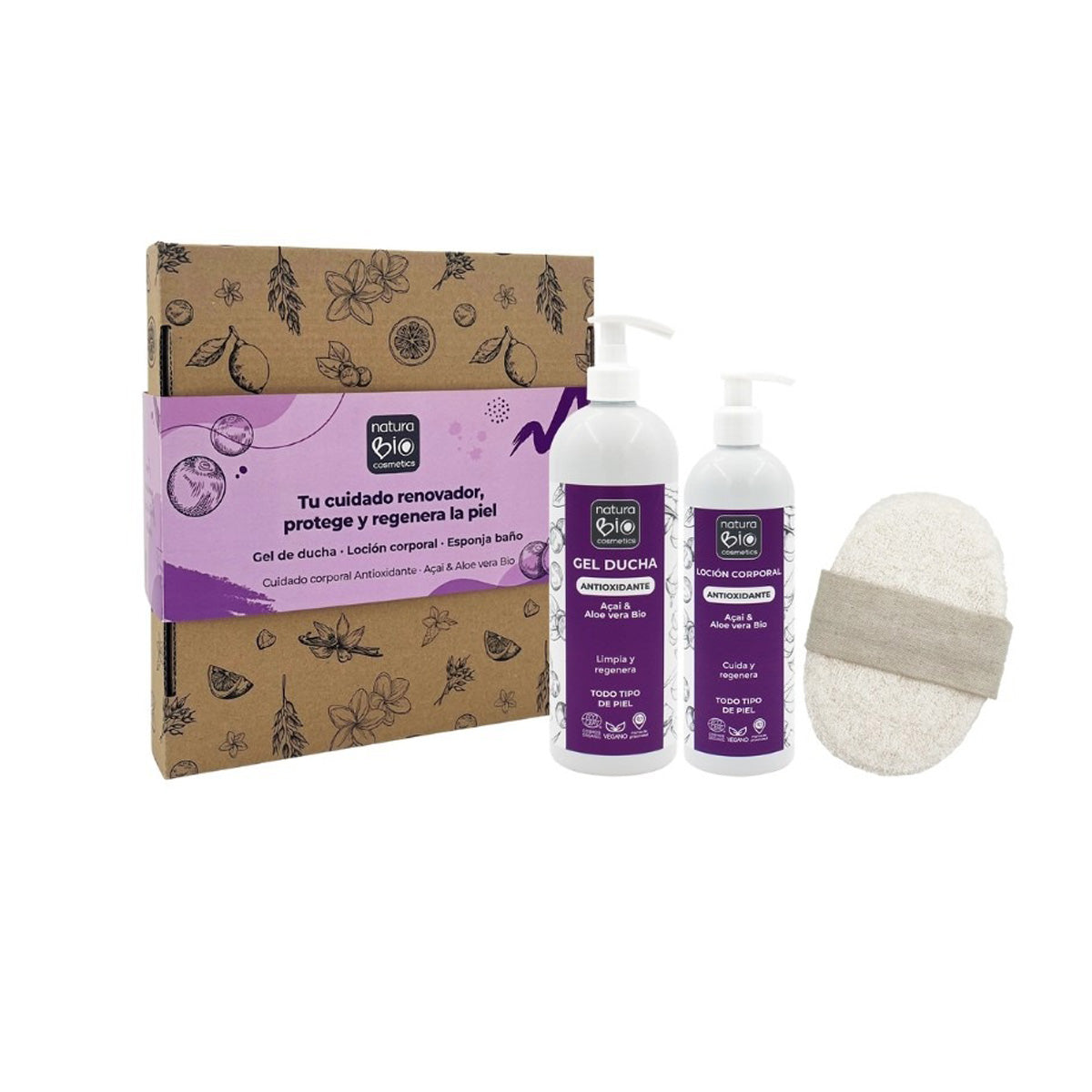 Pack Natal Higiene e Cuidado Corporal Antioxidante + Oferta Caixa Presente NaturaBIO Cosmetics