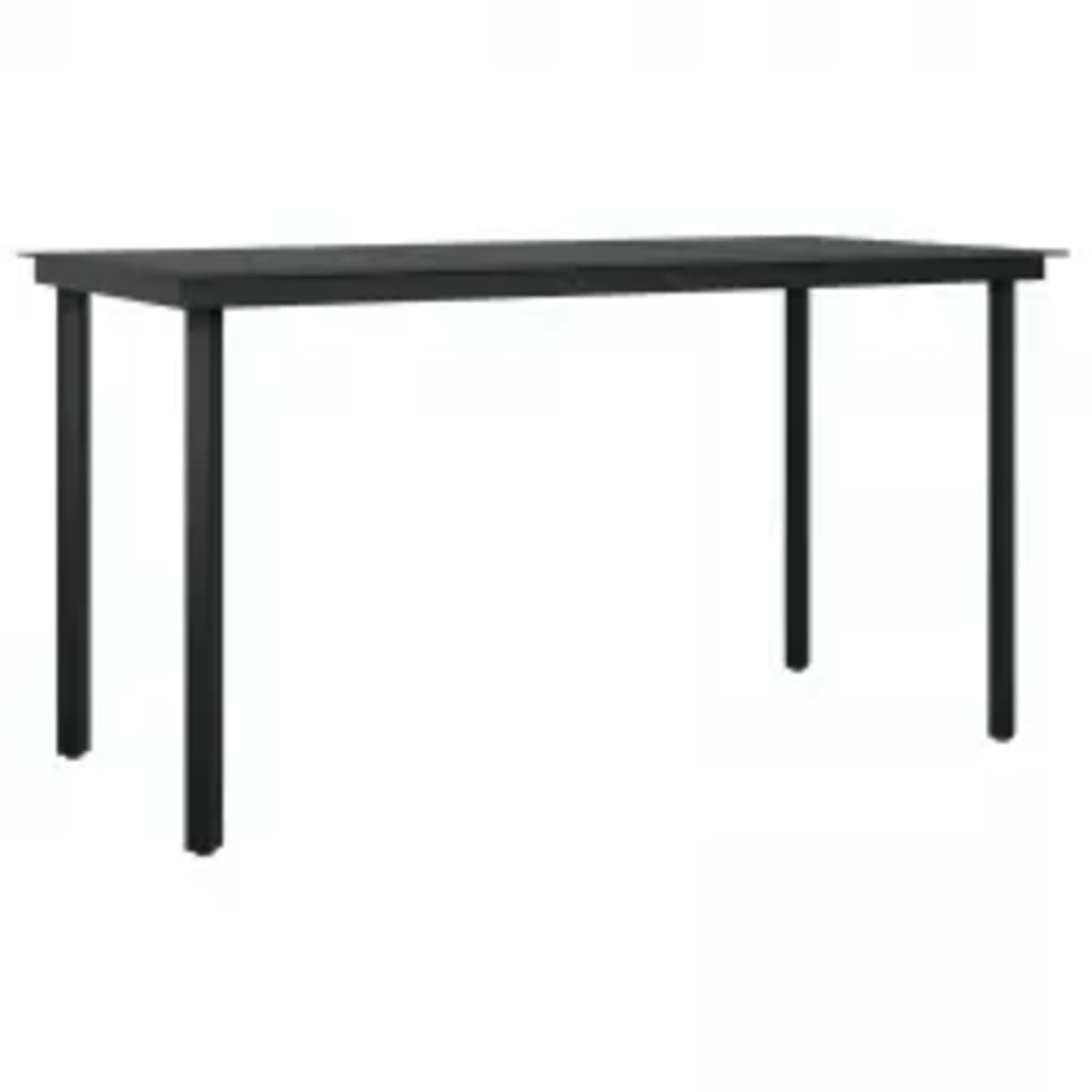Juego De Comedor De Jardín 7 Piezas Con Cojines Negro / Vetonek_4