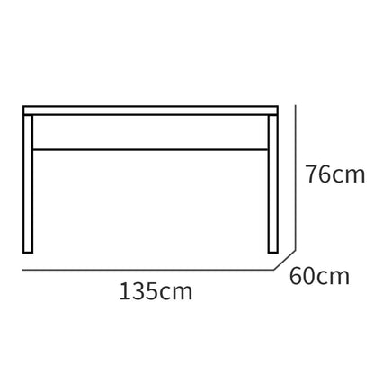 Escritorio Mesa De Ordenador Oficina Estudio, Patas Estructura Metálica Industrial 76x135x60cm, Briebe, Smuk, Madera_4