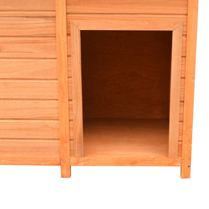 Caseta Para Perros Madera Maciza Pino Y Abeto 120x77x86 Cm_5