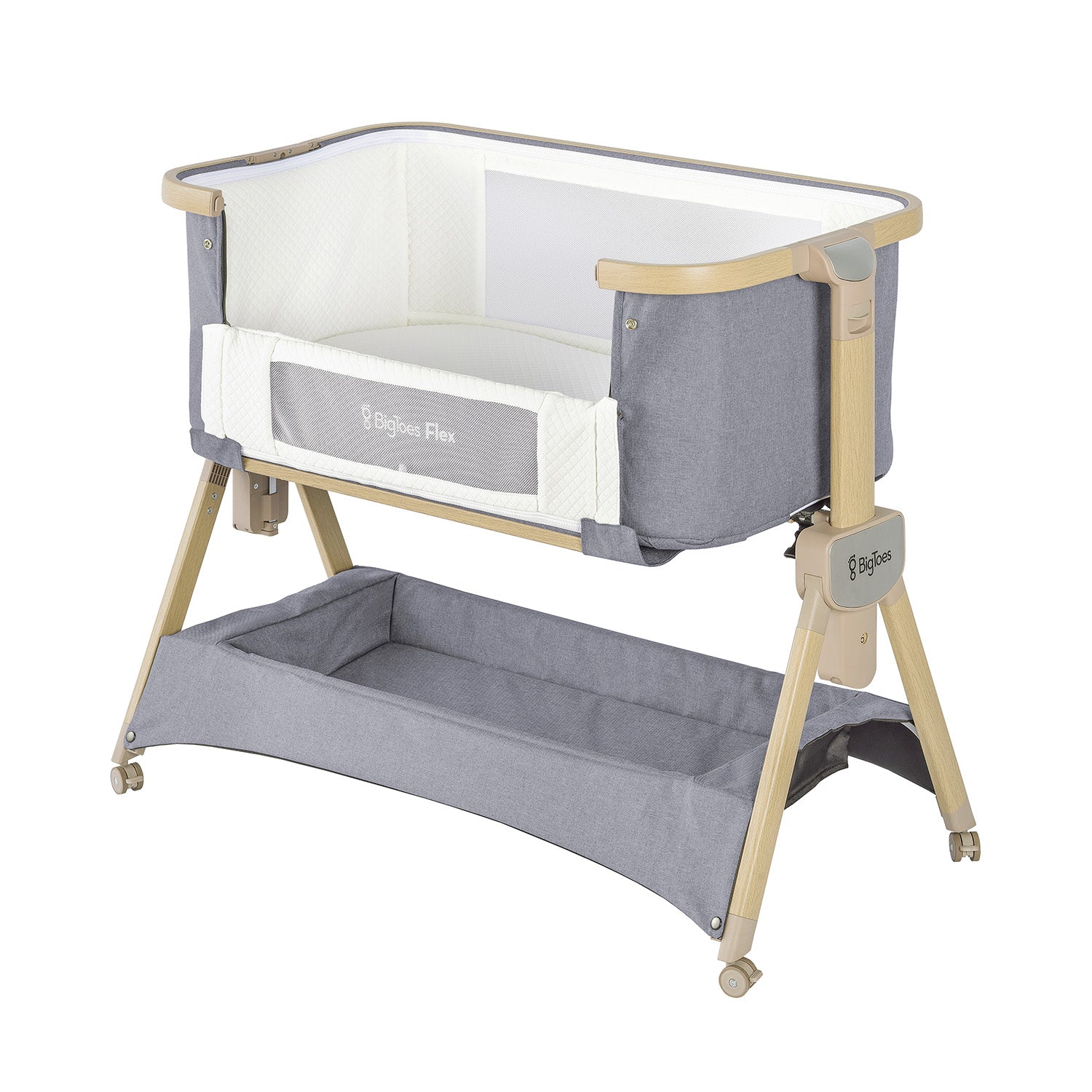 Minicuna De Colecho Plegable Bigtoes Flex Grey Nature_1