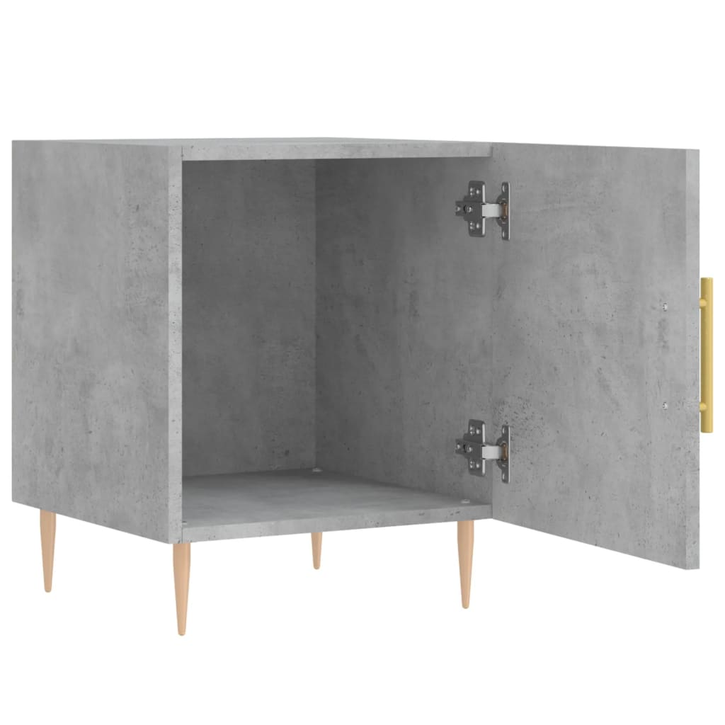 Mesita De Noche Madera De Ingeniería Gris Hormigón 40x40x50 Cm_3