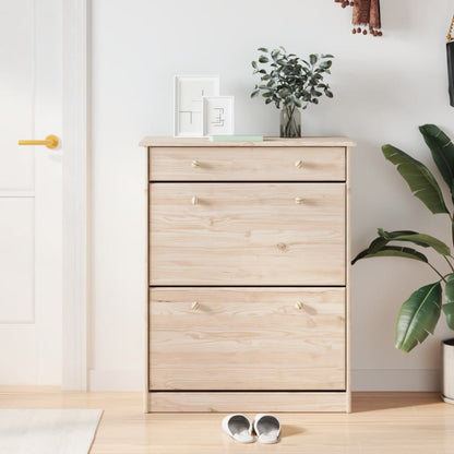 Mueble Zapatero Alta Madera Maciza De Pino 77x35x96 Cm / Vetonek_5