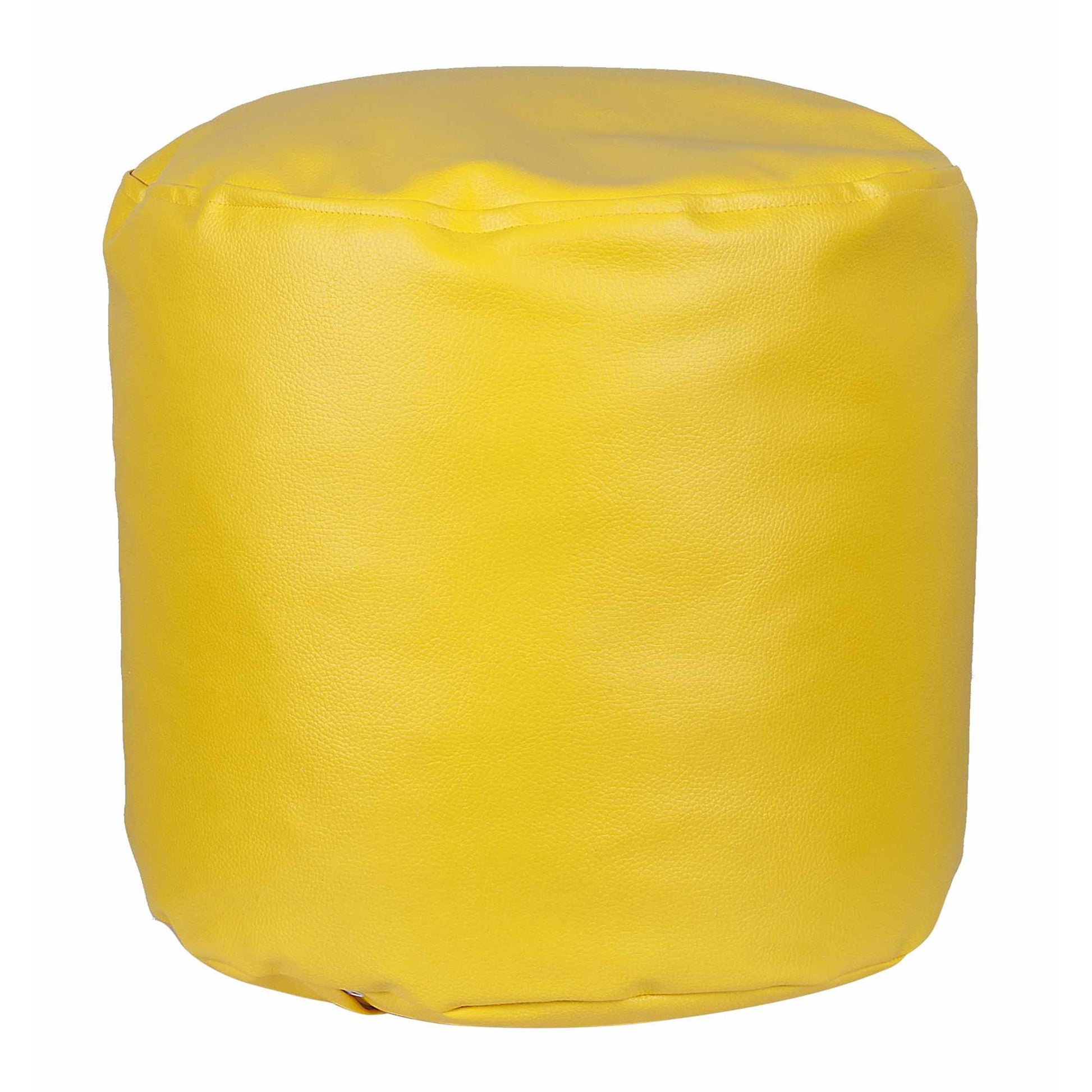 Well Home Puff Redondo Ø65x50cm Color Amarillo - Asiento Acolchado Y Cómodo_0