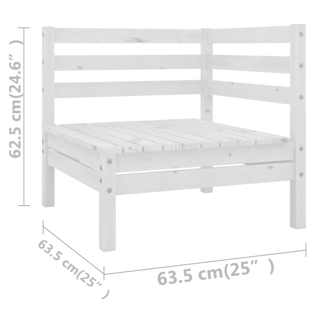Set De Salón De Jardín De 6 Piezas Blanco Madera Maciza De Pino / Vetonek_1