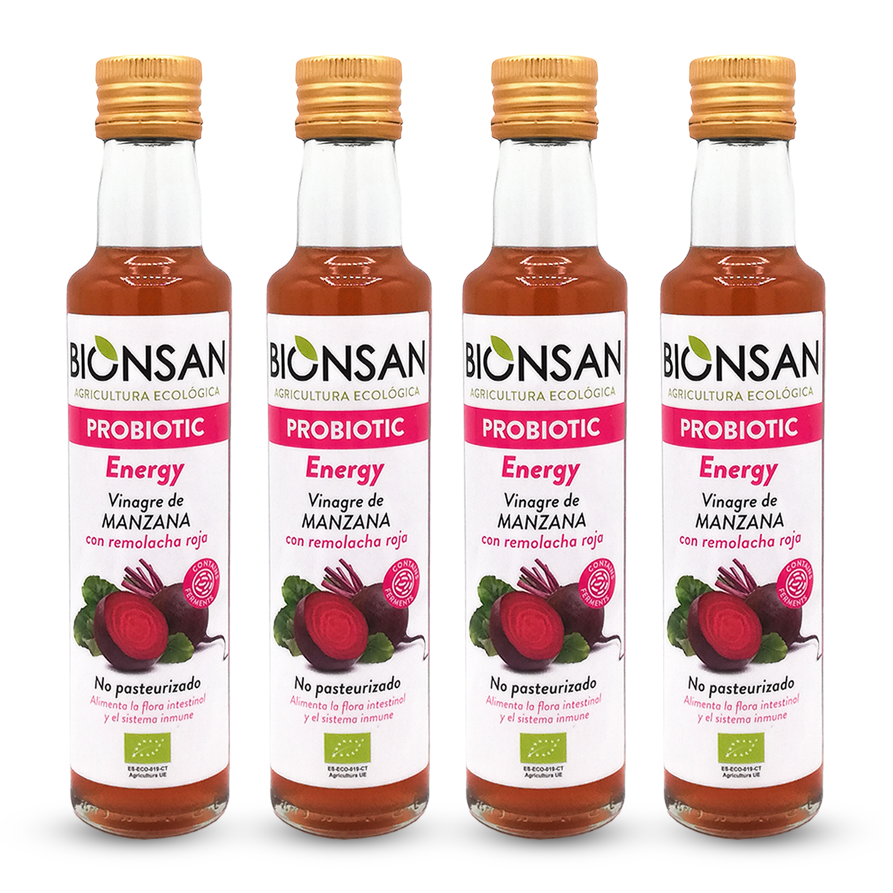 Pack 4 Vinagres De Manzana Con Remolacha Roja Eco Bionsan_0