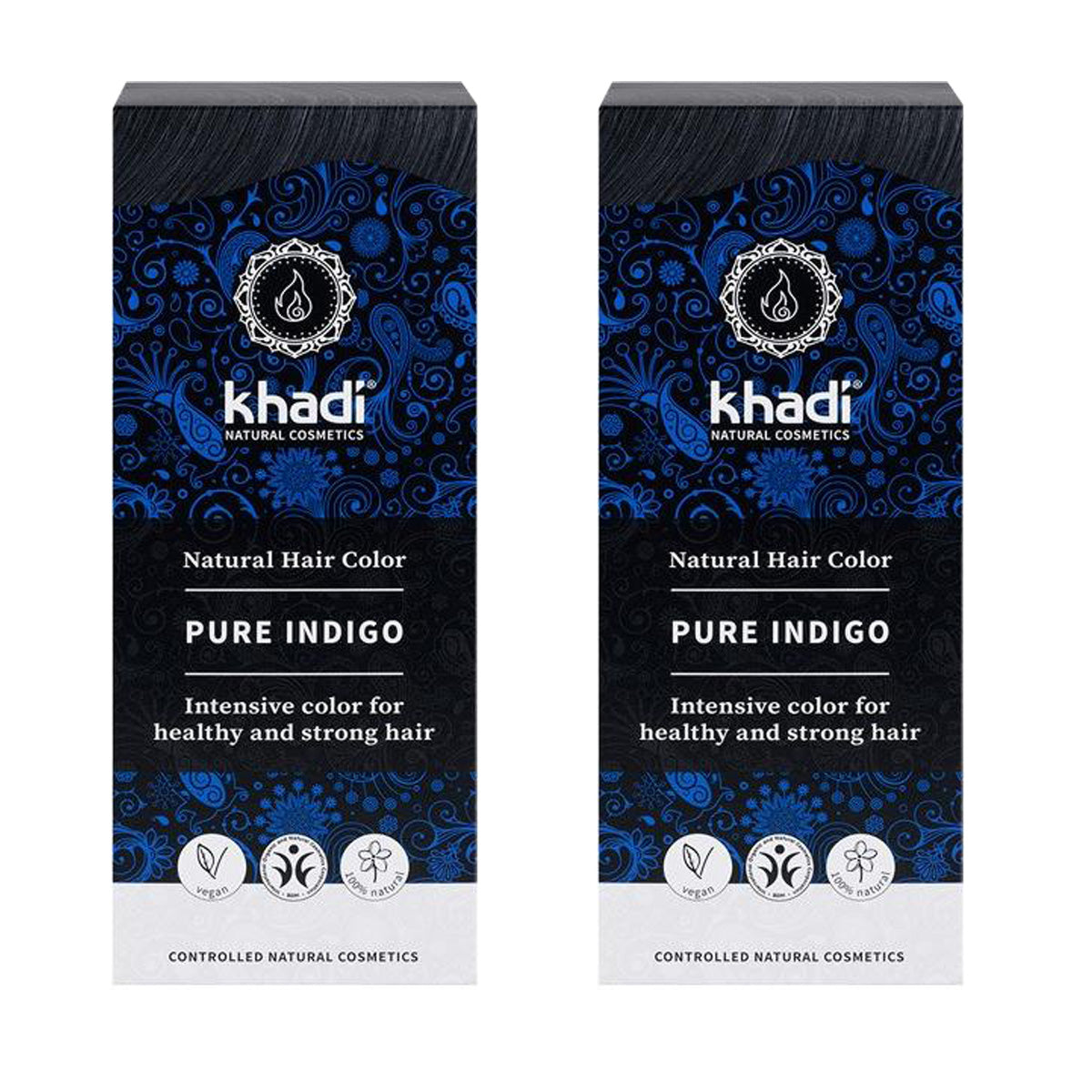 Embalagem de 2 corantes naturais Pure Indigo, Khadi, 100 g