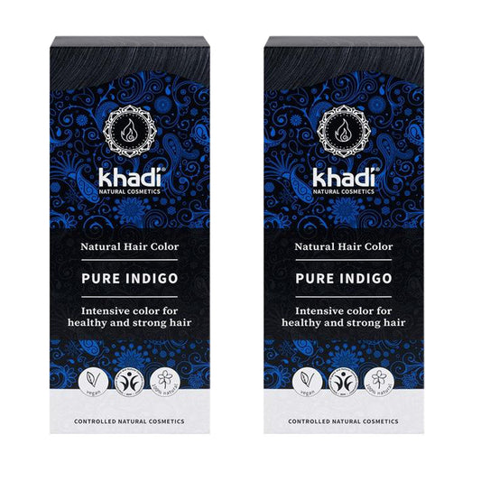 Embalagem de 2 corantes naturais Pure Indigo, Khadi, 100 g