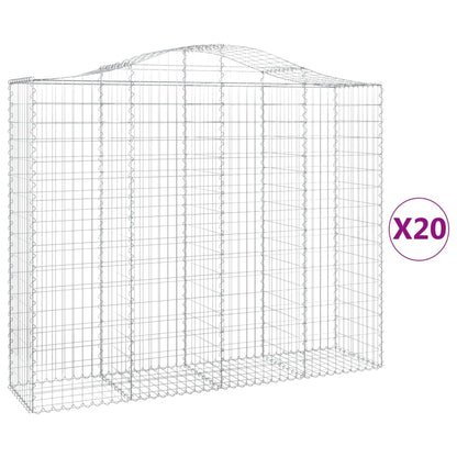 Cestas Gaviones 20 Uds Forma De Arco Hierro 200x50x160/180 Cm_0