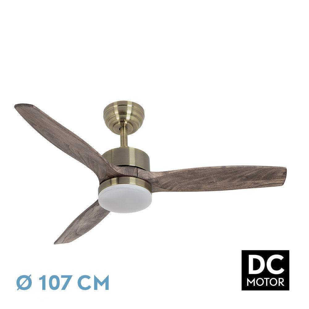 Ventilador Dc Torino 24w Cuero 3aspas Roble 6vel 107d 2424lm 3000k,4000k,6500k Remoto+temporizador+memoria_0